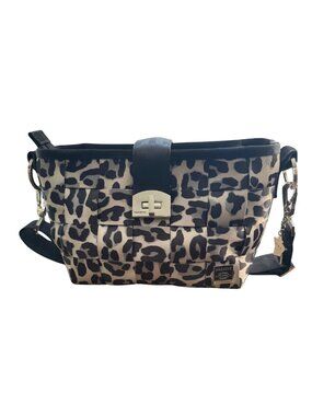 Harveys Seatbelt Bag Carriage Medium Hobo Ice Leopard Print Turn-lock Clasp EUC